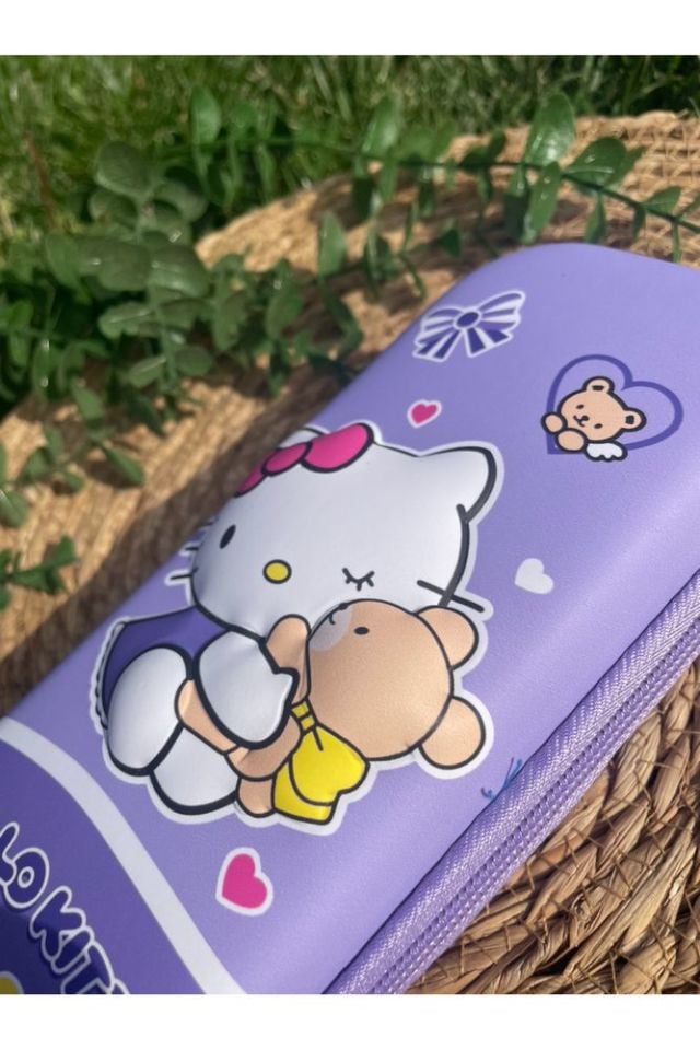 Sanrio Kawai Hello Kitty Kabartmalı 3 Boyutlu 3D Temalı Eva Kalemlik Kalem Kutusu