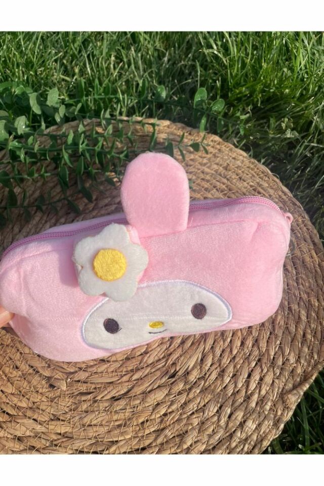 Kawaii Sanrio Kuromi Pembe Peluş Nakışlı İthal Kalemlik