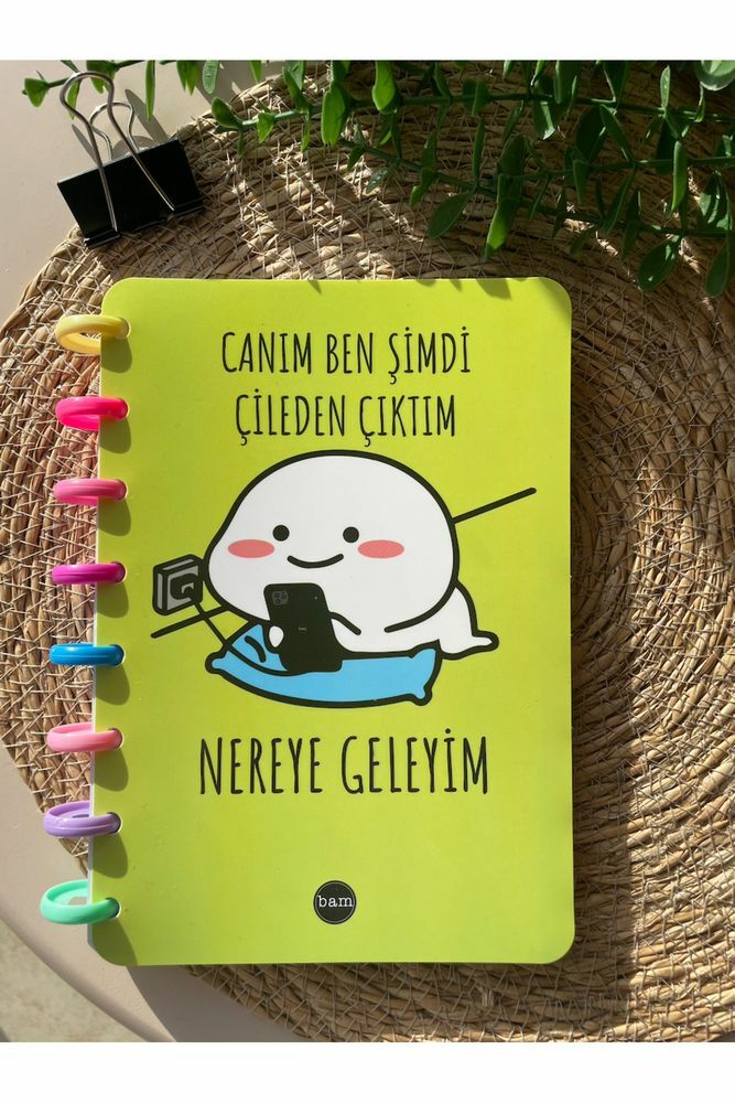 Yeni Nesil Kalp Spiralli Eğlenceli Çizgili Defter Canım Ben Şimdi Çileden Çıktım