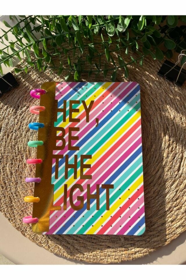Yeni Nesil Kalp Spiralli Eğlenceli Çizgili Defter Hey Be The Light