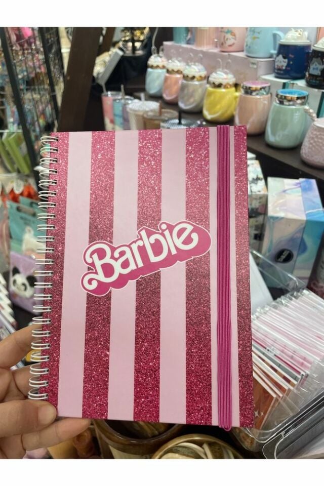 Özel Tasarım Barbie Lastikli Sert kapaklı Defter