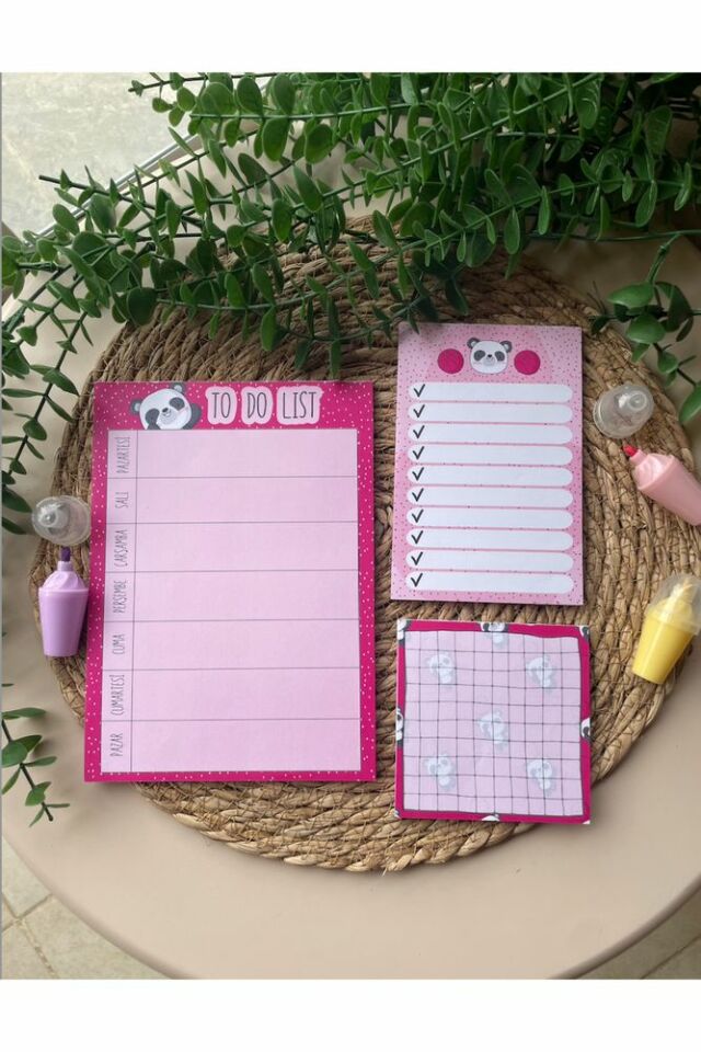 Pandalı Notepad/memopad Not Defter Seti