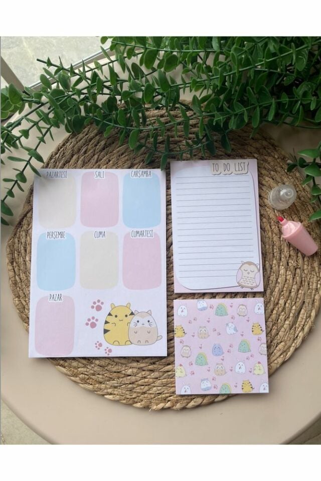 Sevimli Hayvanlar Notepad/memopad Not Defter Seti
