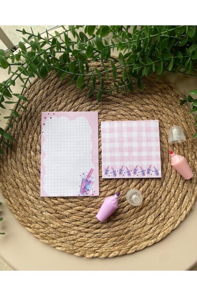 bubble tea Notepad/memopad Not Defter Seti