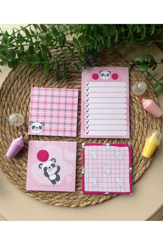 Pandalı Notepad/memopad Not Defter Seti