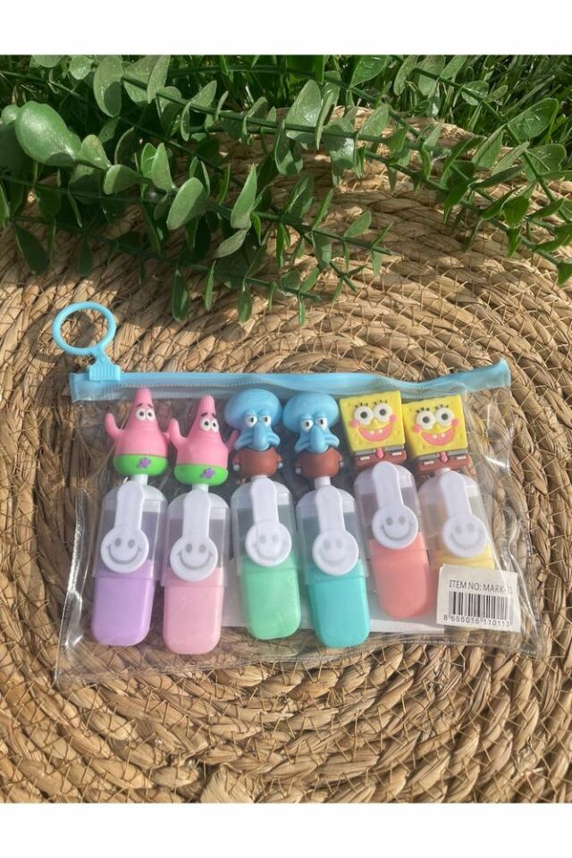 Sünger Bob 6'lı Fosforlu Kalem Seti