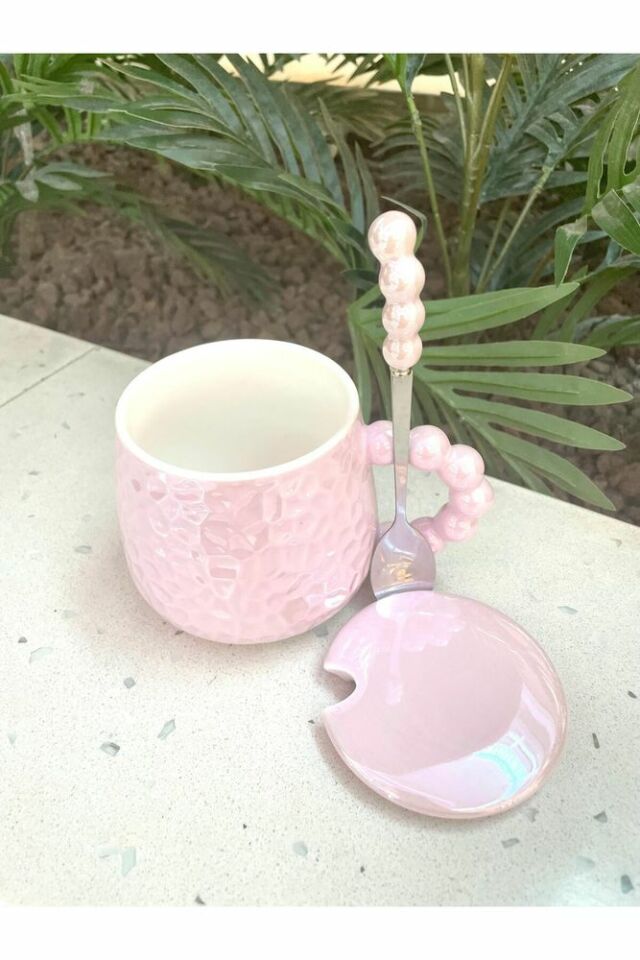 İnci Kupa Mug Lila-Kupa kapak ve kaşık